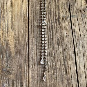 Vintage Elegant Silver Crystal Drop Necklace